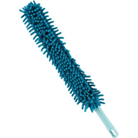 Spolverino in microfibra con rivestimento in ciniglia sfoderabile e lavabile - blu anatra acqua - Tendance (1/4)