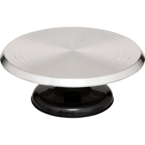 Plateau Tournant Pour Gâteau "Rebord" 31cm Argent (1/3)