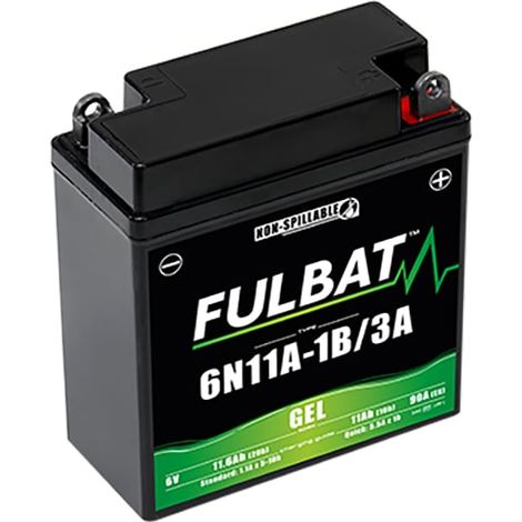 Fulbat - Batterie moto Gel 6N11A-1B / 6N11A-3A 6V 11Ah