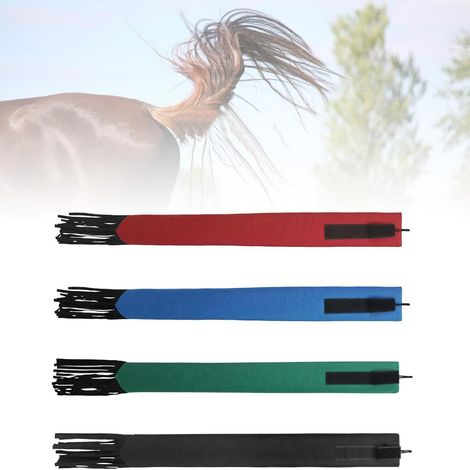 Pferdeschwanz-Schutzhülle – 4 Stück Rot-Blau-Grün-Schwarz Geeignet für Pferde beim Reiten und Transport (1/5)