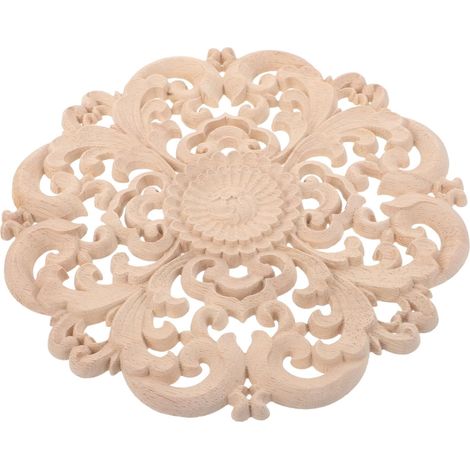 Applique Bois Sculpté Non Peint Décalcomanie Décorative Bois Pour Meubles (1/5)