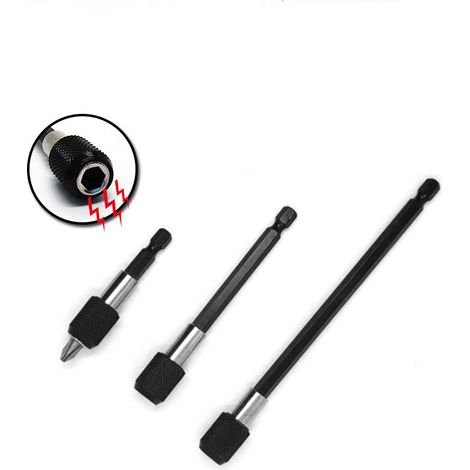 Magnetischer Bithalteradapter mit 60/100/150 mm Sechskantschaft, selbstsichernd, aus Chrom-Vanadium-Stahl, 3er-Set für Schraubendreher. (1/5)