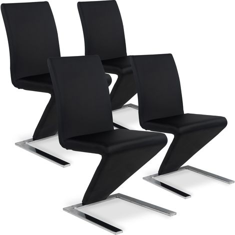 Lot de 4 chaises design Delano Noir (1/4)