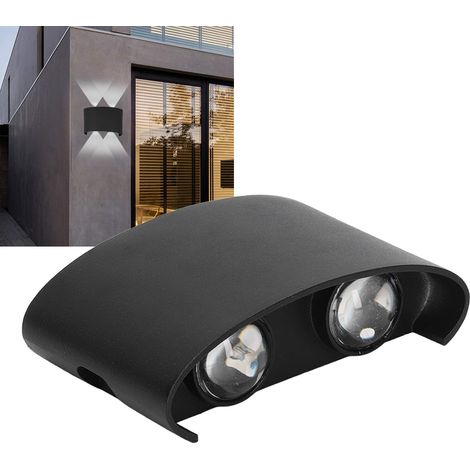 Applique murale LED étanche, style moderne, pour intérieur et extérieur, 90-265 V, 4 W, boîtier noir, lumière chaude (1/5)