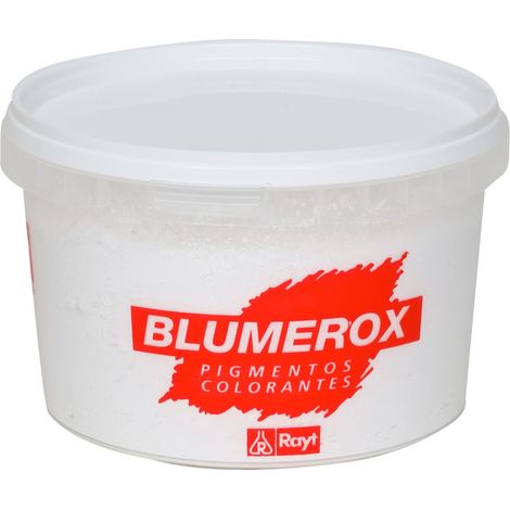 Rayt 884-81 Blumerox Polvere per Interni ed Esterni Cemento Grigio, Calce e Gesso. Altissimo Potere colorante. Pigmenti di Prima qualità. Colore Bianco 01, 1 Unità (Confezione da 1)