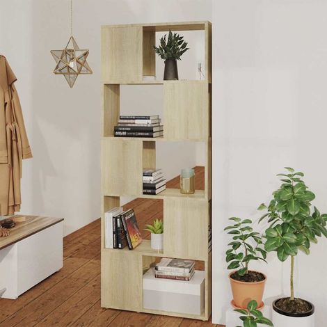 809092 vidaXL Book Cabinet Room Divider Sonoma Oak 60x24x155 cm (1/5)