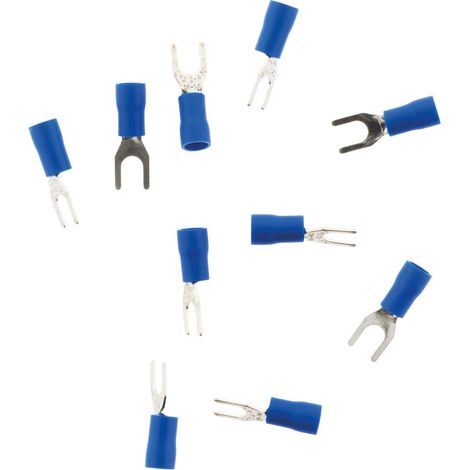 10 bornes azules horquillas 4 mm