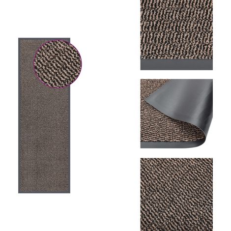 The Living Store Fußmatte getuftet 60x180 cm Dunkelbraun - Türmatte (1/5)