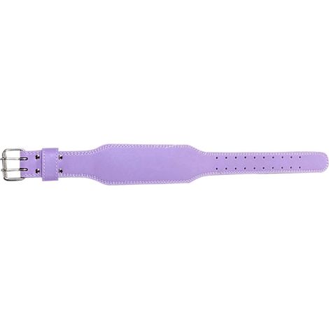 Ceinture d'entraînement en cuir microfibre pour le fitness, support lombaire ajustable, taille L 115cm, couleur violet. (1/5)