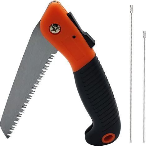 Scie Pliante à Main, Pocket Boy Scie pour le Arbre,Vegetaux avec Poignée Antidérapante et Lame Acier Trempée,Outils Portatifs,Orange (1/5)