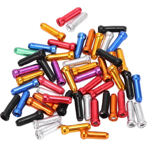 BOLANY 50 Capsules de Câble de Frein pour VTT en Alliage d'Aluminium, Embouts de Câble de Vélo (1/5)