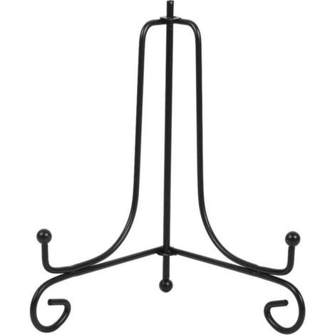 Ulisem 1 Piece - 6-inch Iron Easel, Classic Design - Display Stand for Bowls, Plates, Photo Frames, Books and Artwork - Black (1/4)
