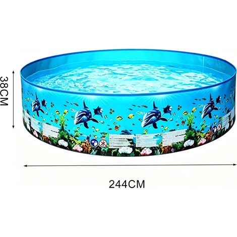 Piscine gonflable (244 cm), multifonctionnelle, pliable et réutilisable, adaptée aux activités aquatiques intérieures et extérieures. (1/5)