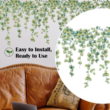 3Stickers muraux en forme de feuille d'eucalyptus - 4030centimètres, décoration du salon et de la chambre (1/5)