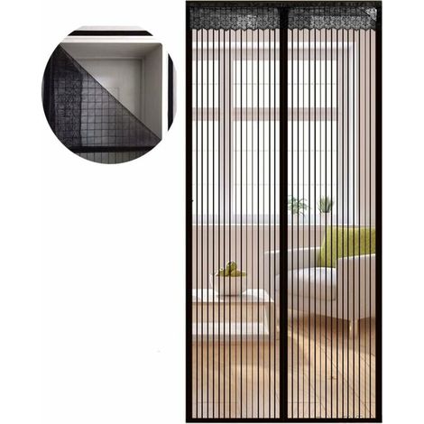 Moustiquaire porte anti-insectes aimant mouche mouche rideau en treillis Rideau anti-mouches pour porte de balcon salon bande Velcro cadre 100 x 200 CM
