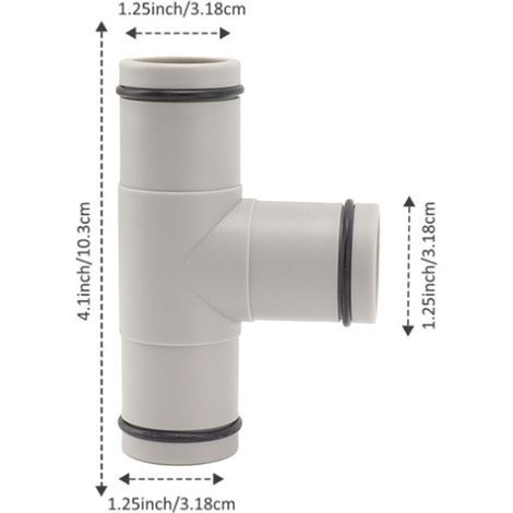 Vanne de remplacement en T pour tuyau de piscine hors sol, double vanne de 3,1 cm en plastique,de (1/3)