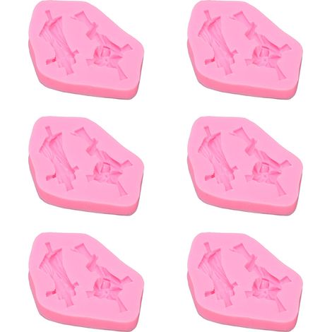 Moule de Cuisson Silicone Flexible Antiadhésif pour Gâteau, Chocolat, Forme de Broche, 6 Pièces, Décoration de Pâtisserie (1/5)