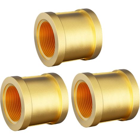 Réducteurs 1/4 à 3/8 Pouce en Laiton, Rallonge de Réduction avec Hexagone, Filetage Extérieur x Intérieur, pour la Conversion Tuyauterie(Lot 4) Double Manchon Ig 1/2" (1/5)