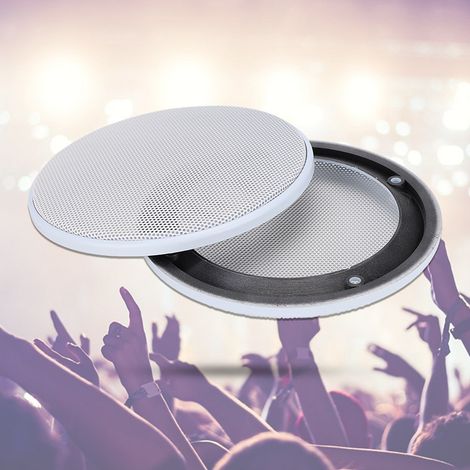 2 Housses de Protection pour Enceintes 4 Pouces, Blanc Décoratif - Accessoire Audio (1/4)
