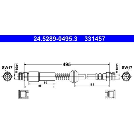 Flexible de frein ATE 24.5289-0495.3 VW 2K0 611 775 C 2K0 611 775 D