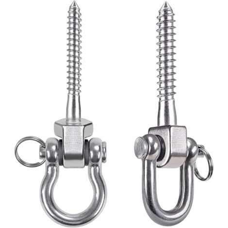 2 Pièces Crochet Plafond 800KG Capacité 304 Acier Inoxydable Crochet Balancoire Fixation Hamac Crochet a Visser pour Aire de Jeux Intérieure Extérieure Yoga, Suspendue Chaise, Sac de Boxe (1/5)