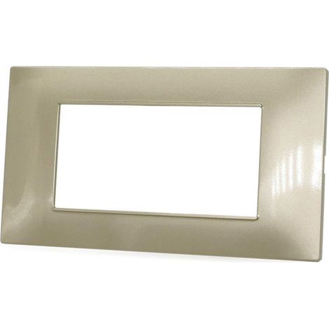 Placchetta per interruttore in metallo a 4 posti champagne cassetta 504 compatibile con vimar plana supporto cover (1/2)