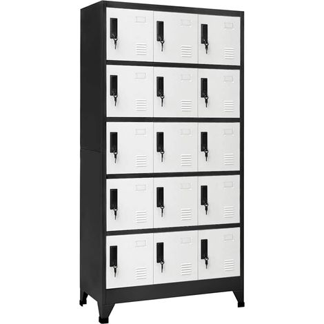 Locker Cabinet Anthracite and White 90x40x180 cm Steel vidaXL