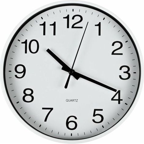 Horloge murale moderne blanche en plastique, diamètre 20 cm, fonctionne avec 1 pile AA (1/2)