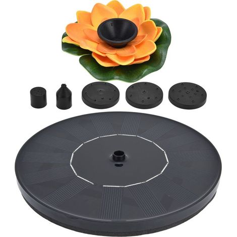 Pompe à eau de fontaine solaire Lotus flottante mini alimentée pour les bains d'oiseaux, piscine d'étang de jardin en plein air1. (1/5)