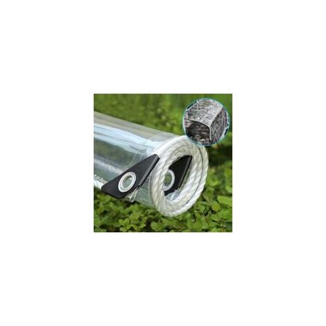 Bâche de protection transparente 1m x 2m – Imperméable en PVC 360g/m² – Résistante aux intempéries – Oeillets tous les 50cm (1/5)