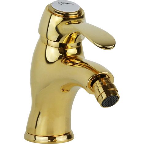 Bidetmischer aus goldfarbenem Messing Gattoni Antigua 3451/34D0 Gold - Überlaufgarnitur 1"1/4 (1/2)