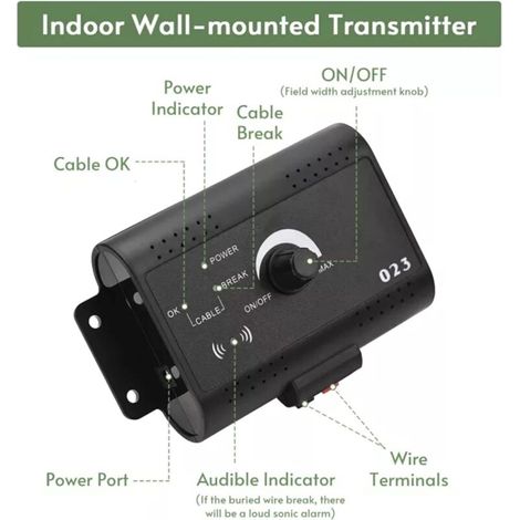 Clôture électrique pour chien, système de clôture filaire souterraine pour animaux de compagnie, fil d'enceinte souterrain de 200 m, avec collier étanche/rechargeable, correction par choc/tonalité (1/3)