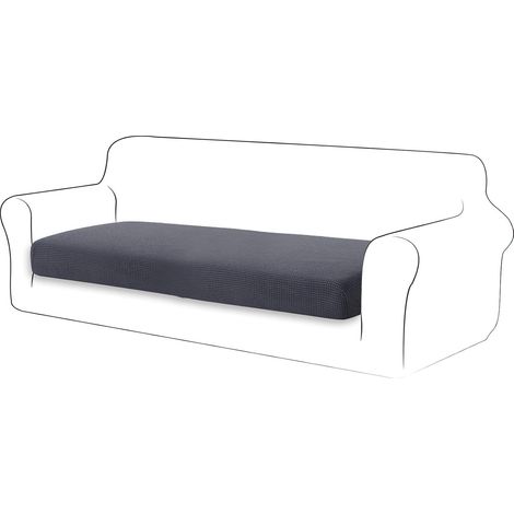 Housse Coussin Canapé Housse Assise Canapé Extensible Antidérapante et Lavable pour Canapé d'angle/Droit (3 Places,Gris) (1/5)