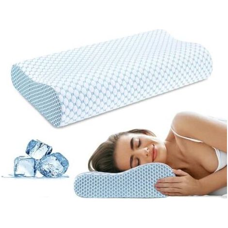 Oreiller Ergonomique en Mousse à Mémoire de Forme - Soutien Ferme et Confortable pour Dormeur sur Le Côté et Le Dos Confortable, Sommeil réparateur, Soutien Ferme(55x35cm) (1/5)