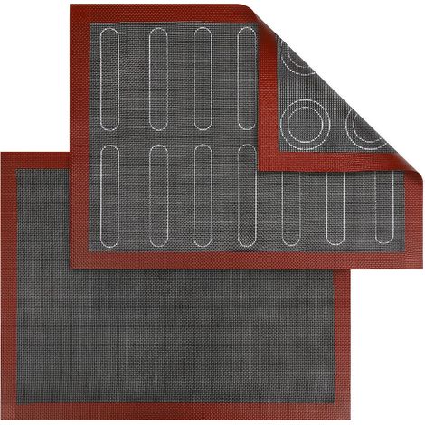 Lot de 2 tapis de cuisson en silicone pour macarons, format 40 × 30 cm (1/5)