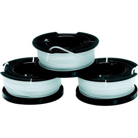 Lot de 3 Bobines de Rechange pour Coupe-Bordures, Bobine A Déroulement Automatique, 3 x 10 m de Fil en Nylon Transparent et Résistant, Fil de 1,5 mm, A6485-XJ (1/5)