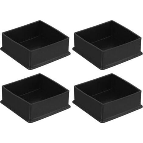4Pcs Embouts de Pieds de Chaise Carrés en PVC, 80mm x 80mm OD, Noirs, Protections de Pieds de Meubles pour Table, Capuchons de Pieds de Chaise, Protège-Sols pour Table de Patio (1/4)