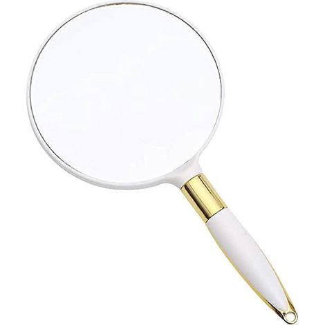 Miroir de maquillage portatif avec poignée, idéal pour la maison, le salon de beauté et les voyages (environ L 24,1 cm). (1/4)