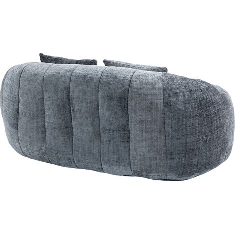 CHICFURN Sofá lazy de 2 plazas 145x95x63 cm chenilla gris sin montaje, asiento al suelo (1/5)