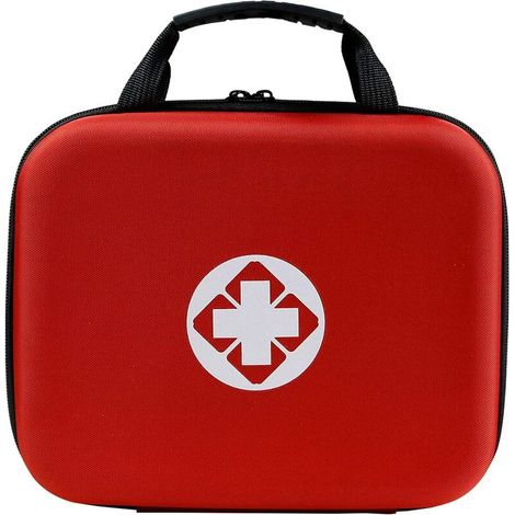 FOREHILL Kit di pronto soccorso vuoto, rigido e impermeabile, borsa vuota per medicinali, borsa di sopravvivenza compatta, adatta per auto, casa, sport all'aria aperta (rosso) (1/4)