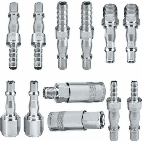 Connecteurs d'air, 12 raccords d'air, raccords de tuyau d'air BSP de 6,35 mm pour tuyau de 6, 8 et 10 mm
