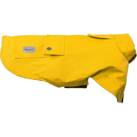 Imperméable à l'eau de Pluie pour Chien en Similicuir avec Trou de Laisse. Fermeture réglable, élastiques pour Pattes arrière et Protection supplémentaire pour Le Cou Jaune, 3XL