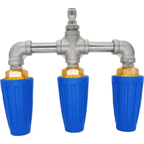 Triple Turbo Nozzle Pressure Washer,Pressure Washer Accessories,360° Rotating Turbo Nozzle with 1/4" Quick Connector,3-in-1 Turbo Nozzle,4000 PSI Power Nozzle Tips for Cleaning Brick/Concrete (Blue) (1/5)