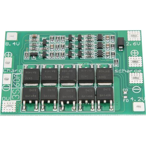 Plaque de protection batterie lithium 3S 60A chargeur Li-ion version renforcée DC12.6V (1/5)