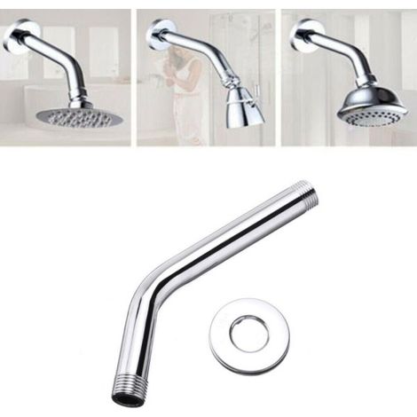 Braccio per soffione doccia tondo in acciaio cromato con rosone 18CM Art. 59498