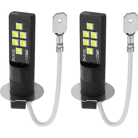 Feux antibrouillard à LED pour voitures, 80 W, paire, ampoules LED H3, 6000–6500 K, feux de jour, 300 lm