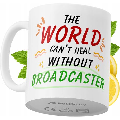 Taza de café/té divertida y humorística para locutor/a con diseño gráfico de texto gracioso. Taza para cumpleaños, santos, días festivos. Taza premium para ocasiones especiales en casa, oficina, traba (1/5)
