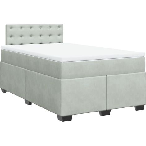 Maison Exclusive - Giroletto a Molle con Materasso Grigio Chiaro 120x190cm Velluto