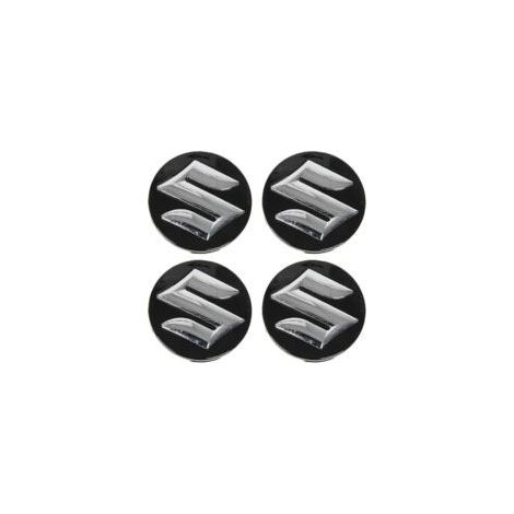 Quatre enjoliveurs centraux de 54 mm pour Suzuki Swift, SX4, S-Cross, Ignis, Vitara, Solio, Bandit et Swace pour protéger les jantes de la rouille. (1/2)