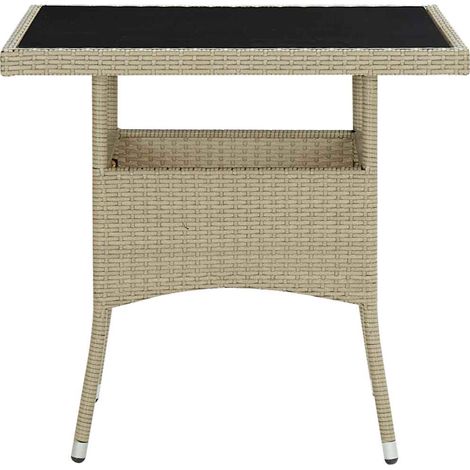Maison Exclusive - Garten-Esstisch Beige Poly Rattan und Glas